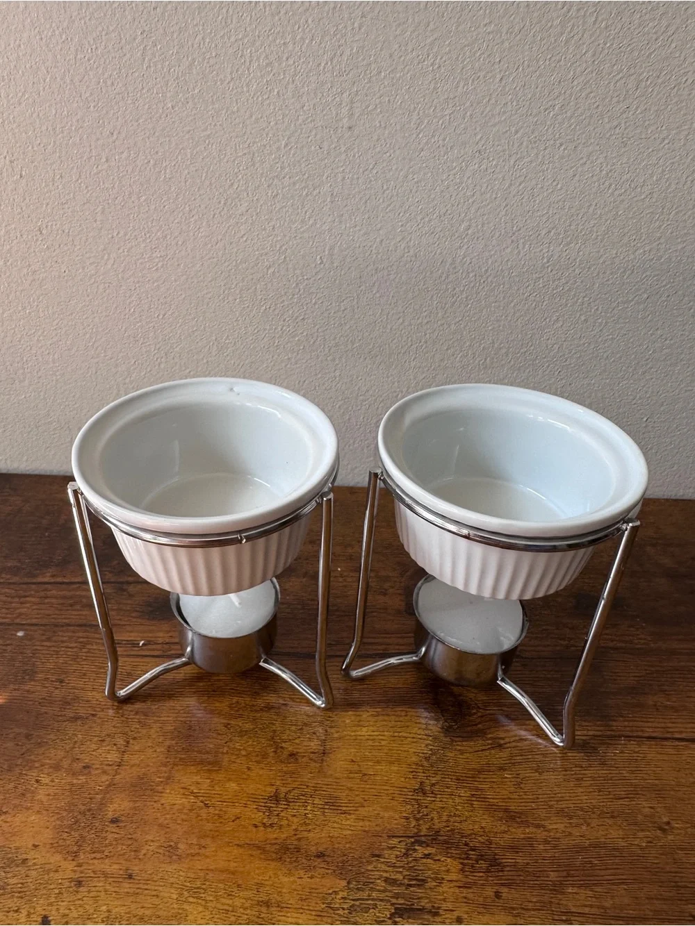 Progressive International Ceramic Butter Warmers Set of 2 Fondue Sauces Gravy‎